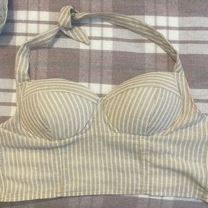 Super down halter crop top (padded)